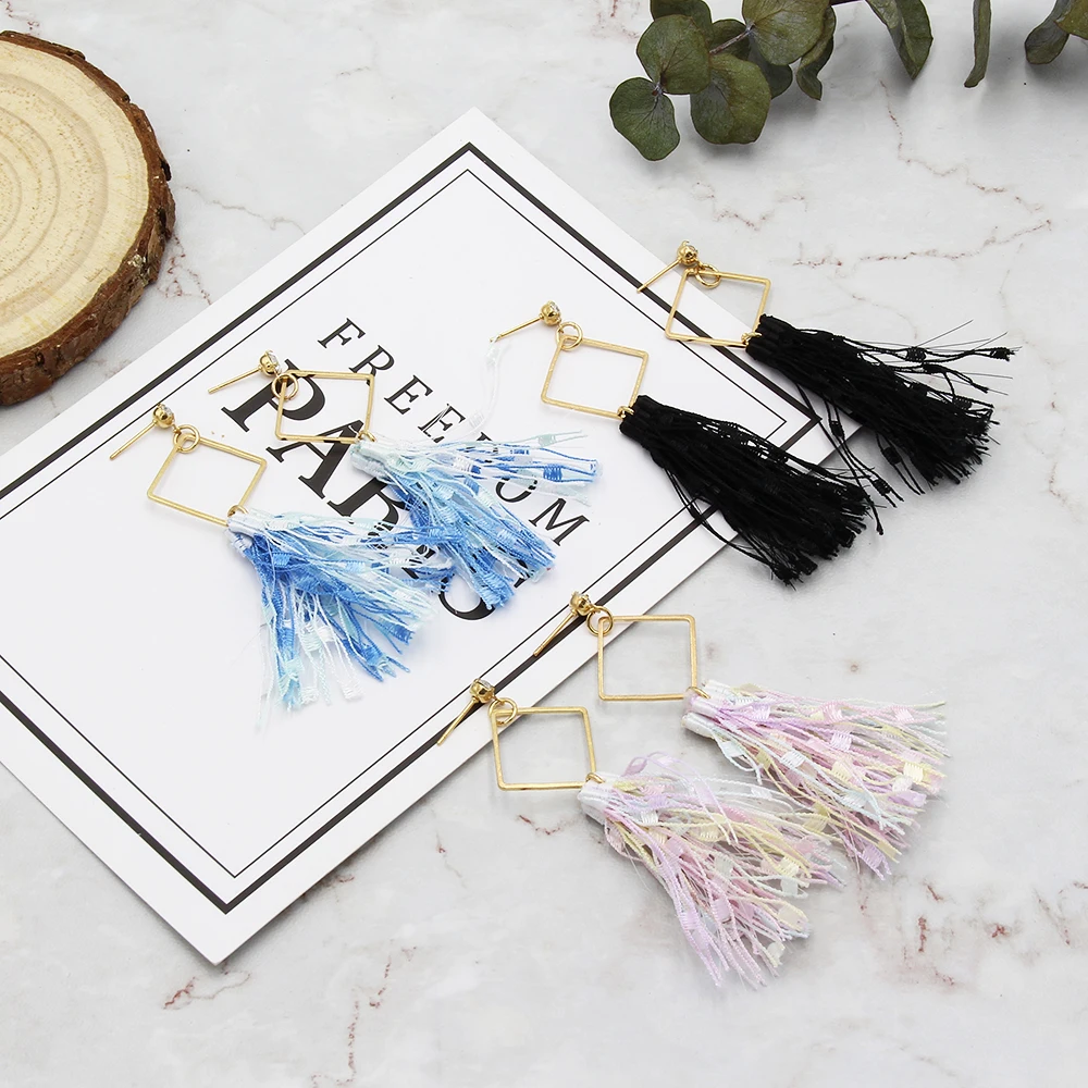 Серьги подвески женские деревянные в этническом стиле длинные Винтажные