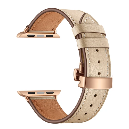 apricot rose gold Бабочка туфли с ремешком и пряжкой ремешок для apple watch группа 4 5 44 мм 40 мм наручных часов iwatch, 42 мм, 38 мм, версия 3/2/1 браслет для часов из натуральной кожи Аксессуары - Цвет ремешка: apricot rose gold