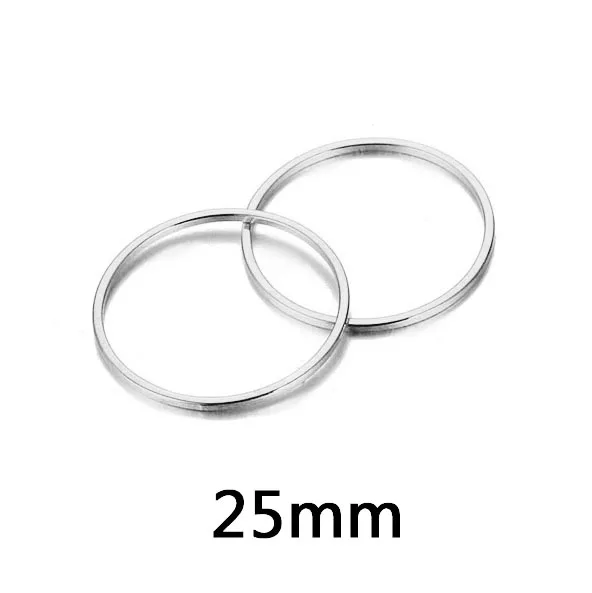 25mm Silver Color 10 шт./лот полированная нержавеющая сталь круглый круг Шарм Подвески геометрическое круглое очарование подходит DIY аксессуары для ювелирных изделий - Окраска металла: 25mm Silver Color