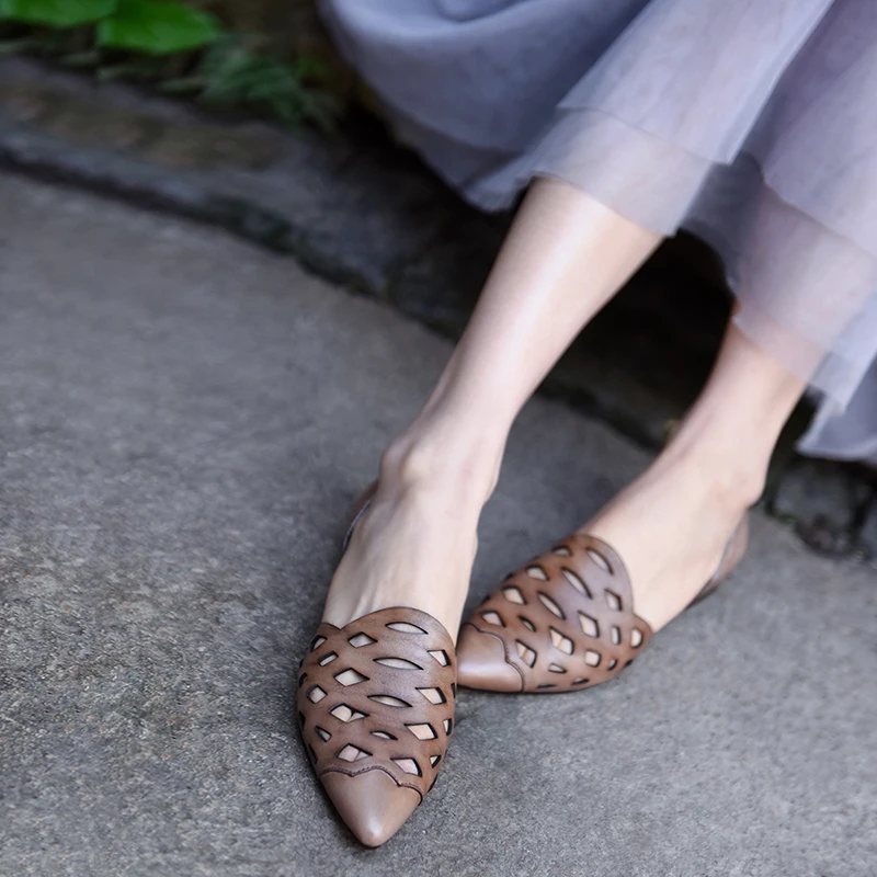 Artmu/оригинальная женская обувь сандалии в стиле ретро с вырезами Босоножки