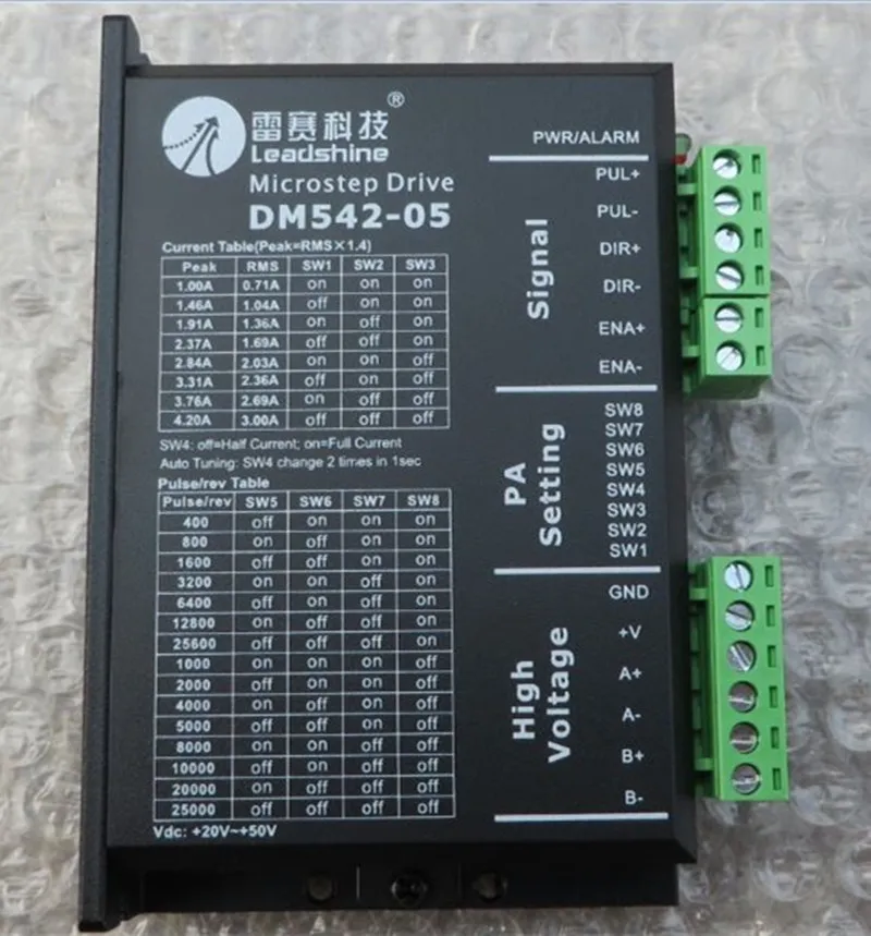 DM542-05 обновление M542-05 Leadshine NEMA17 NEMA23 2 фазы шаговый двигатель драйвер 36VDC 4.2A ЧПУ