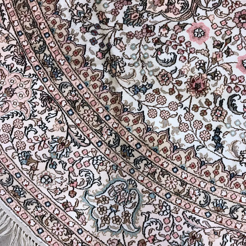 Koop YILONG 8'x8 'thuis En Kantoor Decoratie Rug Trditional Perzische Handgemaakte Bloemen Ronde Tapijt (WY327A8x8)