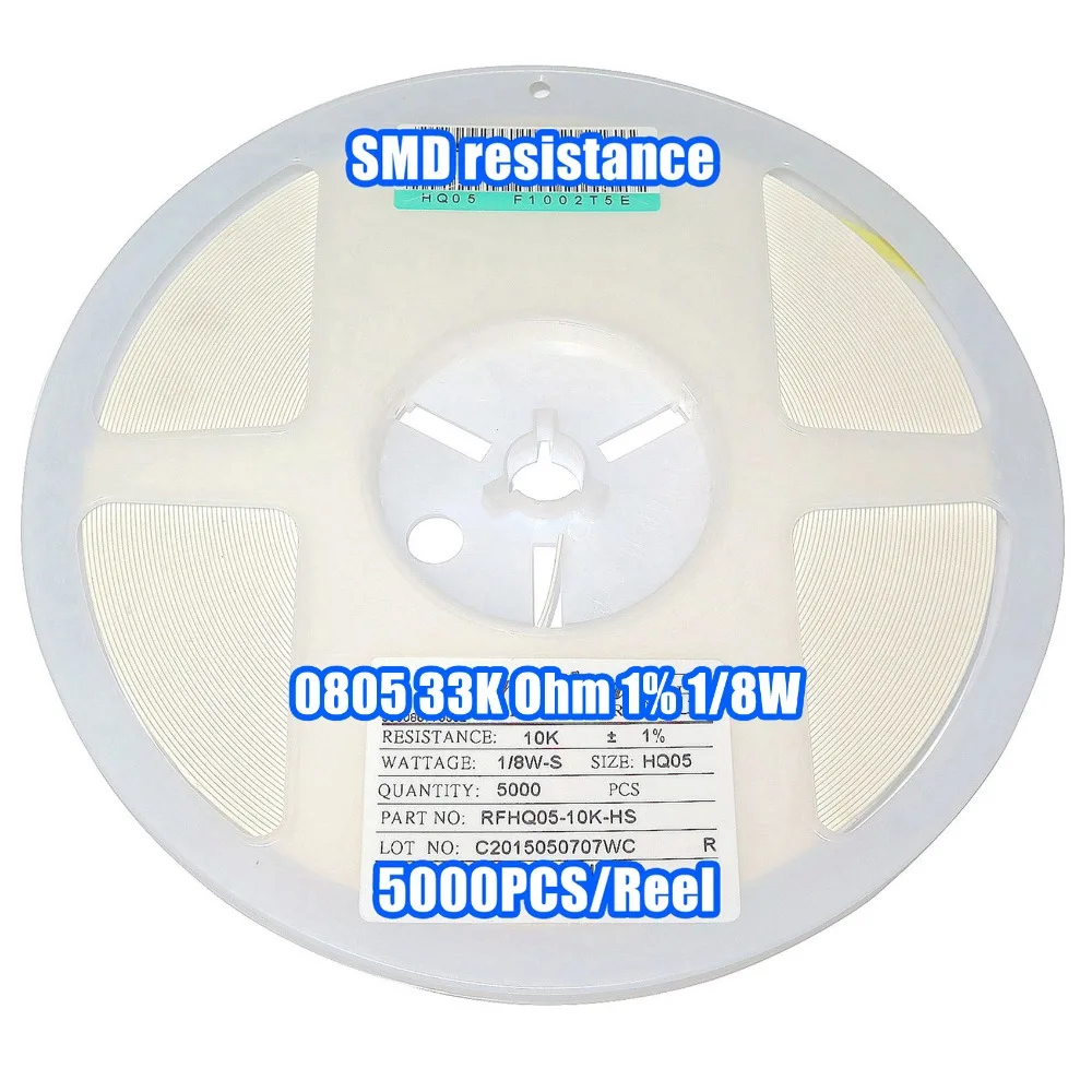 

1 Reel 0805 33k 33K Ohm 1% 1/8W SMD Resistance 5000PCS/Reel