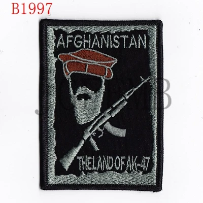Afghanistan theland of AK47 Боевая тактика Военная Вышивка патч - Цвет: BK
