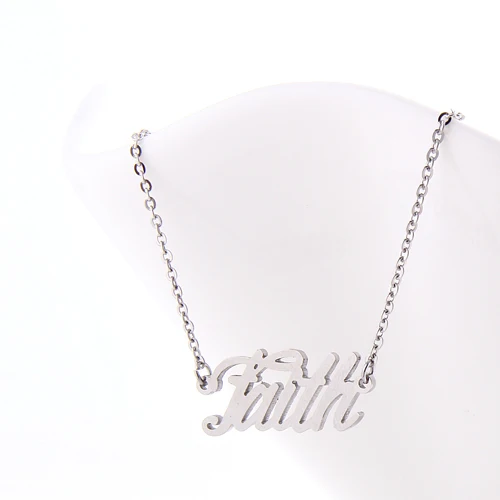 Cursive Дизайн Вера имя ожерелье для женщин скрипт кулон золотой цвет нержавеющая