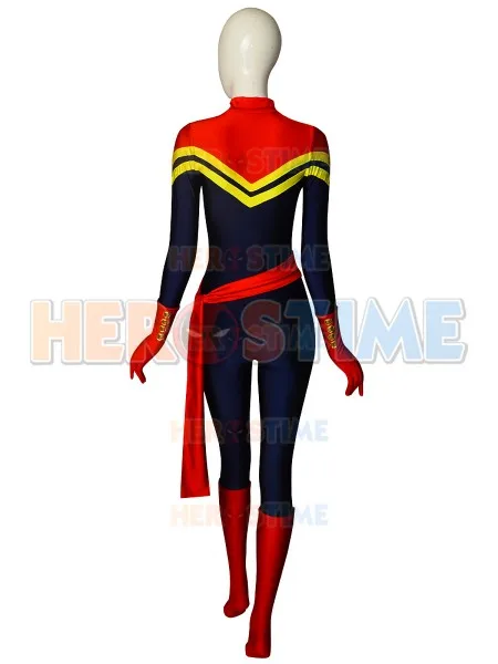Женский костюм супергероя Ms Marvel Carol Danvers для косплея на Хэллоуин комбинезон из