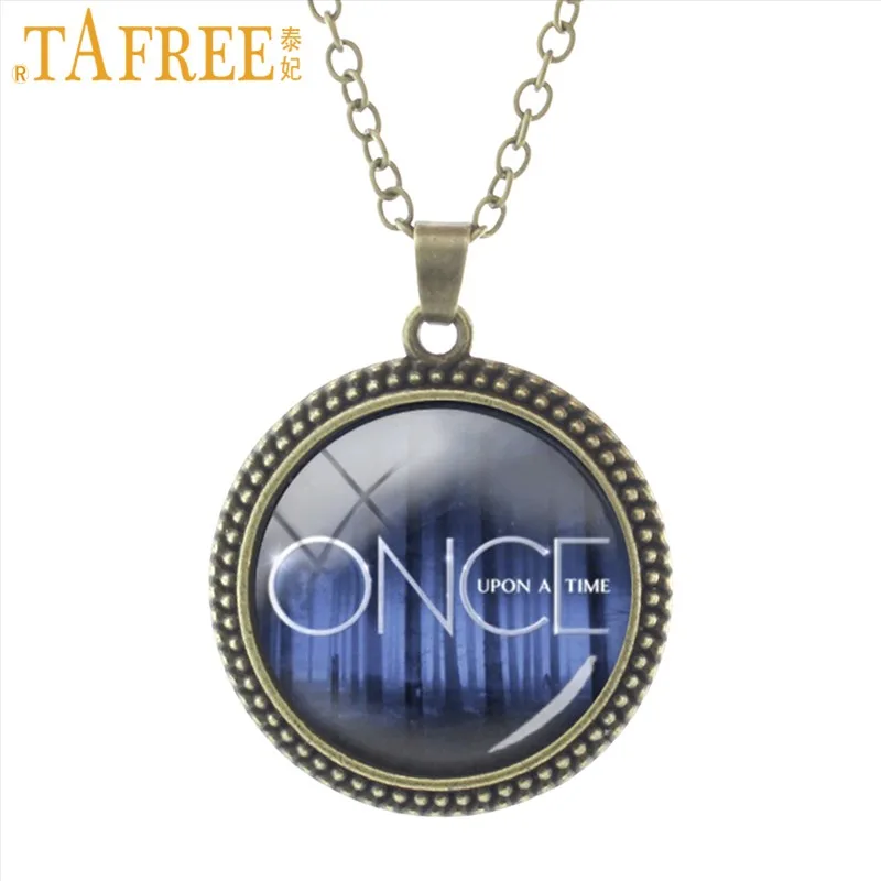 TAFREE Once upon a time, стеклянная подвеска, ожерелье, ювелирное изделие, модное, фильм, колье, массивное ожерелье, винтажное, для мужчин и женщин, ювелирное изделие ES87 - Окраска металла: ES87
