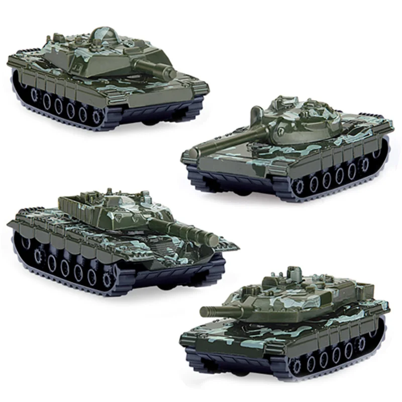 Green 4 шт. мини Литой Сплав модель автомобиля игрушка грузовик камуфляж Танк модель Военная коллекция игрушек автомобиль подарок для мальчиков Brinquedo - Цвет: Green