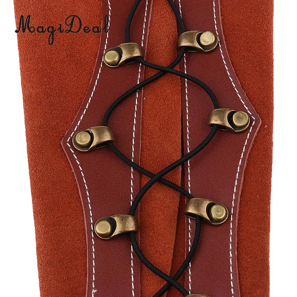 MagiDeal Регулируемая искусственная бычья кожа стрельба из лука защитный кронштейн