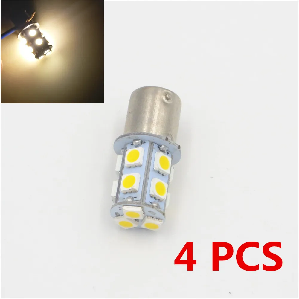 Голубой почвы BAY 4X Теплый Белый 1156 BA15S P21W 13-SMD RV Кемпер трейлер СВЕТОДИОДНЫЙ интерьерные лампочки 1141 12 V 24 V
