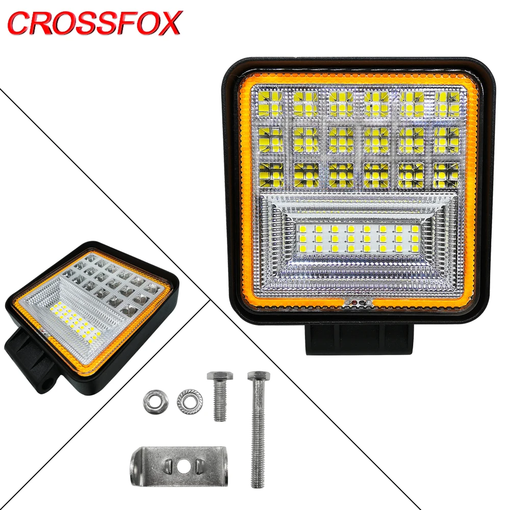 CROSSFOX работы светодиодный светильник бар 120 Вт Светодиодный светильник точечный луч для джип внедорожника 4x4 ATV внедорожник УАЗ мотоцикл 12V 24V комбинированный прожектор