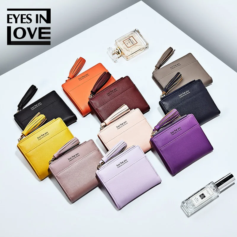 2018 Мода кисточкой короткие Для женщин кожаный бумажник ежедневно простые сумки