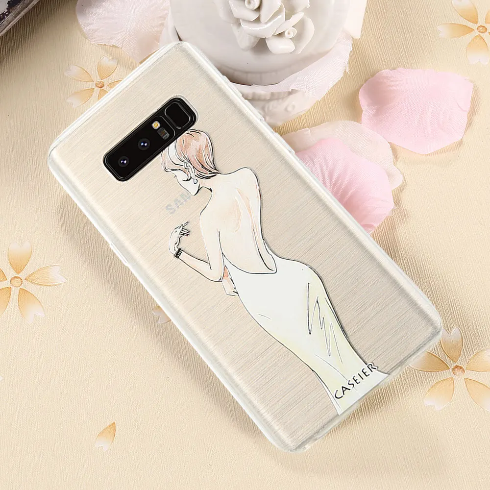 Caseier Телефон чехол для Samsung S6 S7 Edge S8 Plus Note 8 Чехол Мягкие TPU Ультра-тонкие цветы