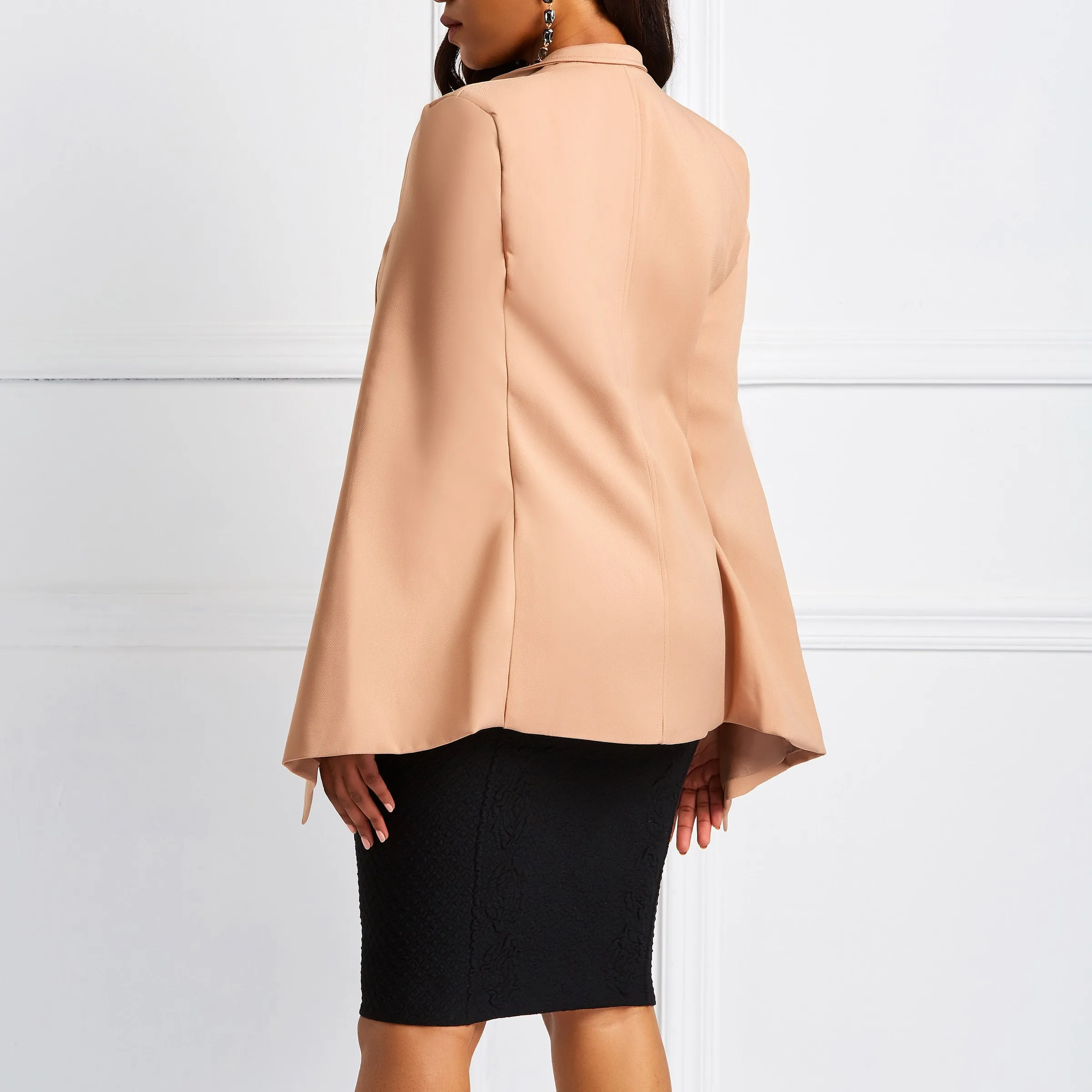 Женский Повседневный костюм плащ пальто Осенний Тонкий Стильный на пуговицах