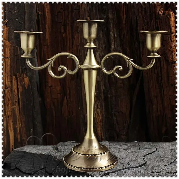 

3light classic bronze christmas candles candle holder gift party wedding home decoration 3 arm candelabra ZT2002c