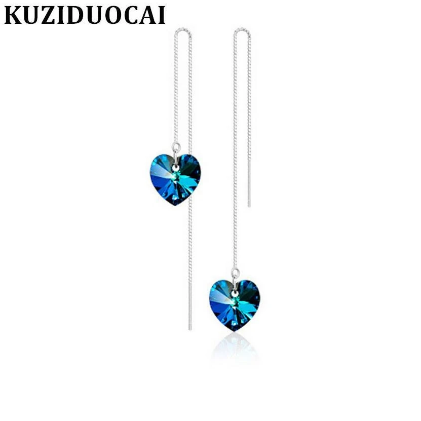 Kuziduocai новые модные ювелирные изделия Сердце моря кисточкой серьги гвоздики для