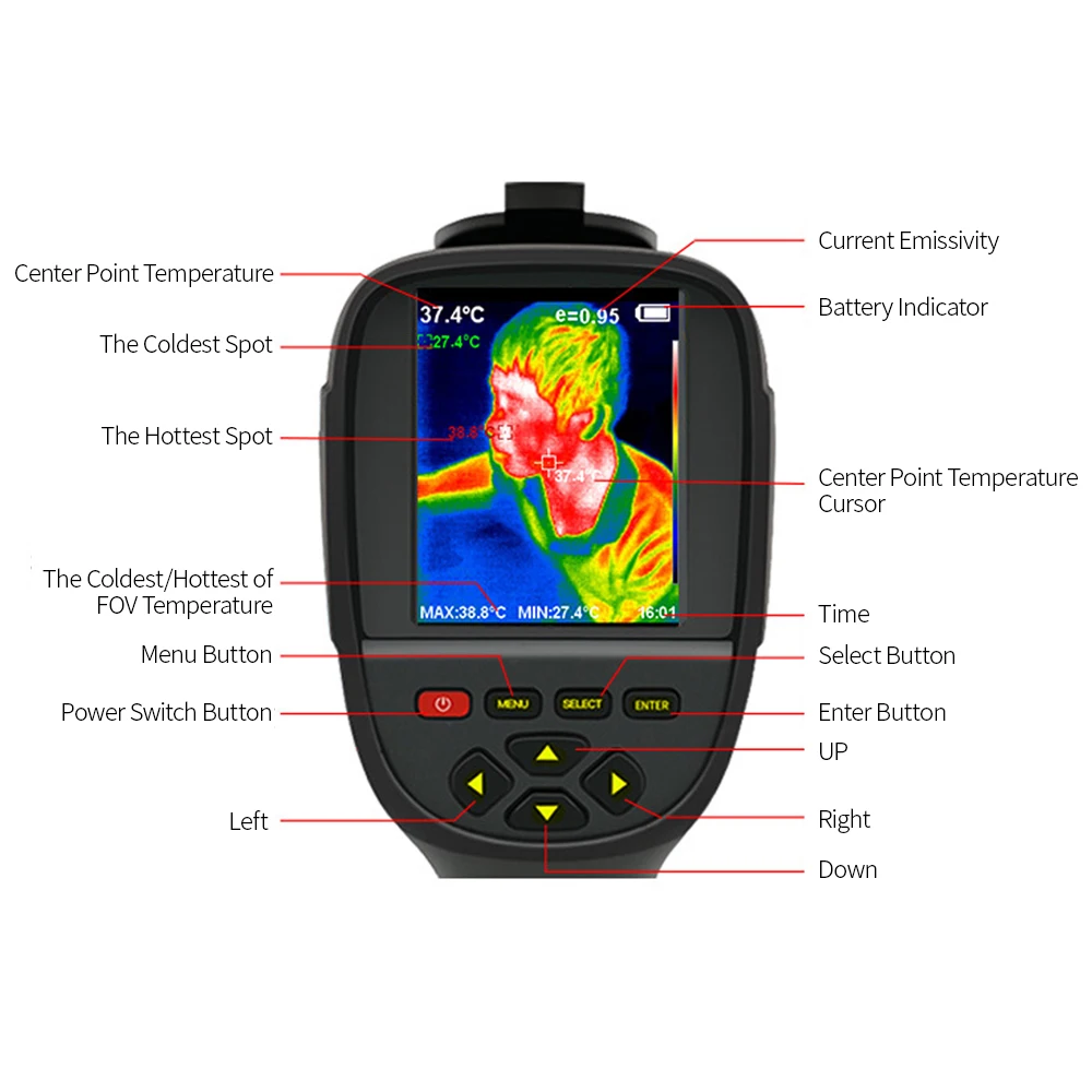 Цифровой термометр ST9450 ручной инфракрасный тепловизор HD инфракрасная камера для