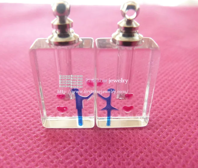 free ship! charm Rice glass vial/wishing bottle +screw cap/mixed color/two vials = one pair! 50pair/lot | Украшения и аксессуары