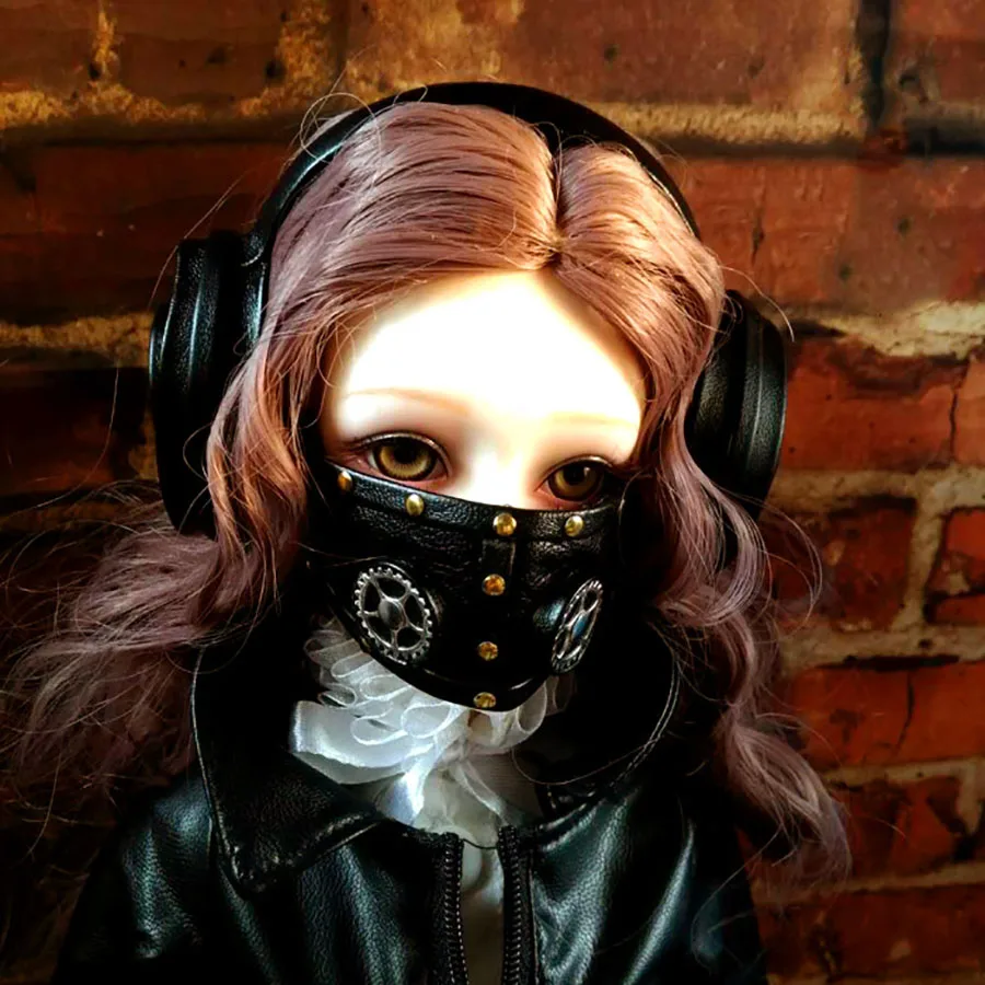Allaosify панк шестерни кожаная кукла гарнитура BJD кукла использовать 1/3 1/4 1/6 1/8 размер черный