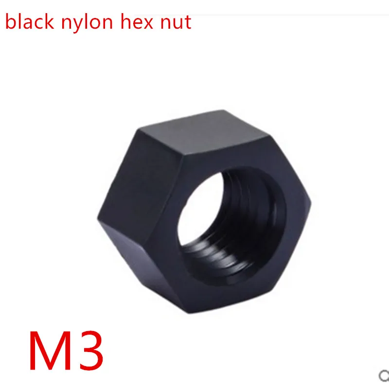 

1000pcs m3 black Nylon hex nut plastic hex nut Nylon DIN934