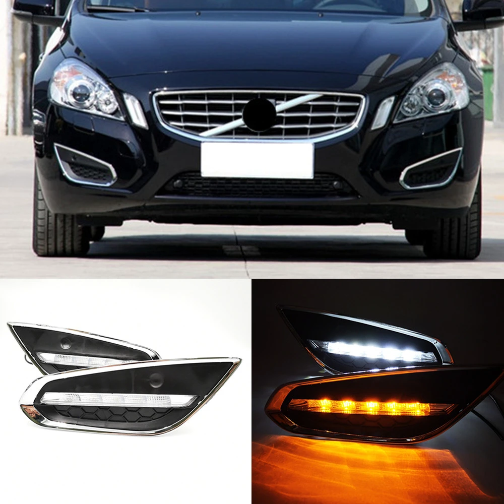 Автомобильная проблесковая 1 комплект DRL для Volvo S60 2009 2010 2011 2012 2013 светодиодный