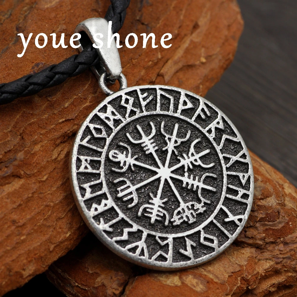 Norway Valknut pagan amulet Vegvisir Viking Wax Cord Scandinavian Norse Vikings Amulet Jewelry Runes Pendant Necklace | Украшения и