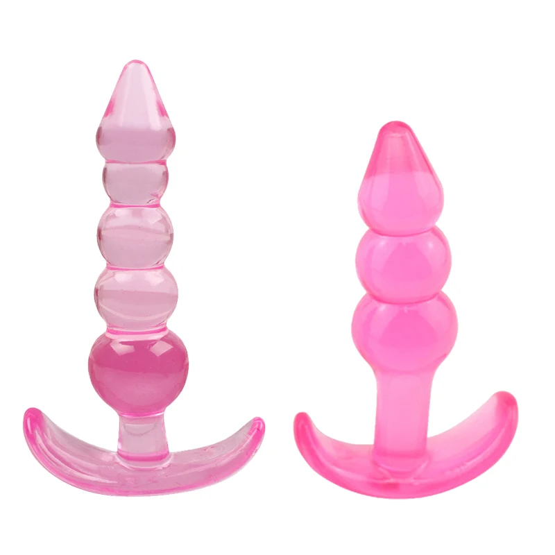 pink Горячая интимное гладкое касание 3 шт. большой маленький размер ювелирные изделия кристалл в форме сердца кристалл butt бусины секс-игрушки для мужчин и женщин QQGS18 - Цвет: pink