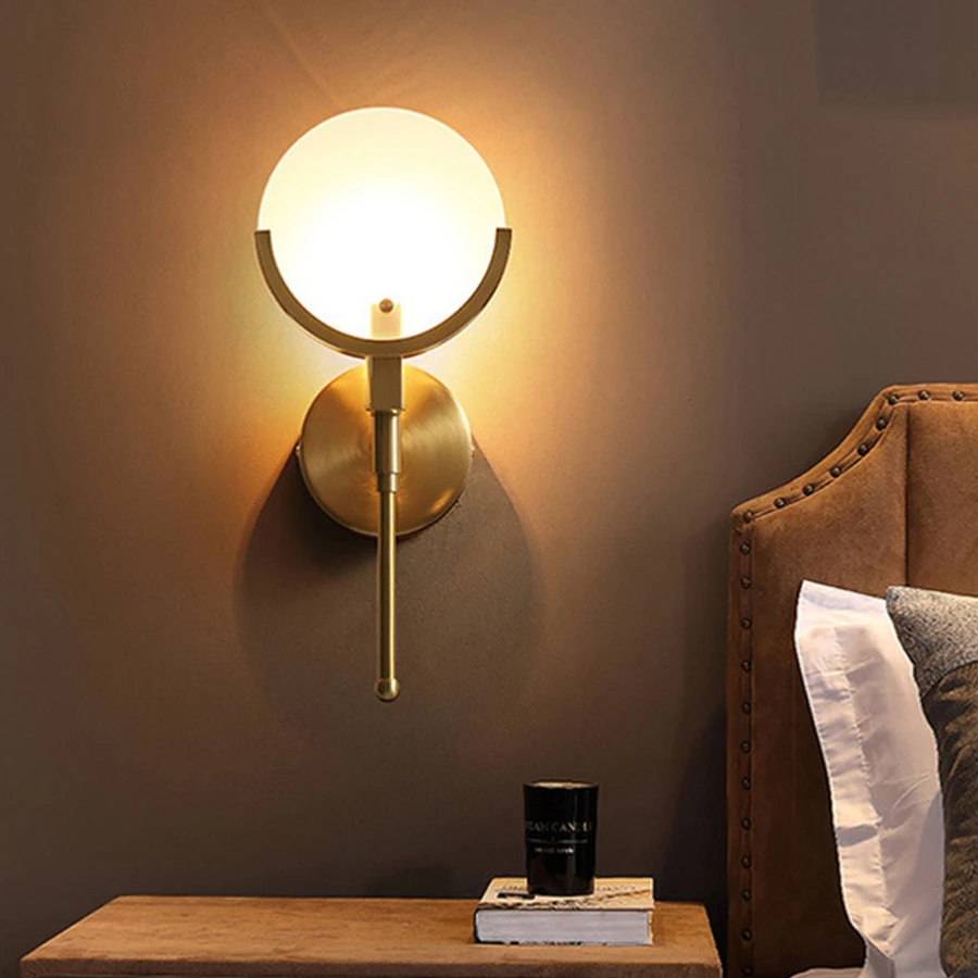 

BEIAIDI Modern Luxury Marble Bedroom Bedside Wall Light Bathroom Mirror Wall Sconce Home Hotel Corridor Aisle Balcony Decor Lamp
