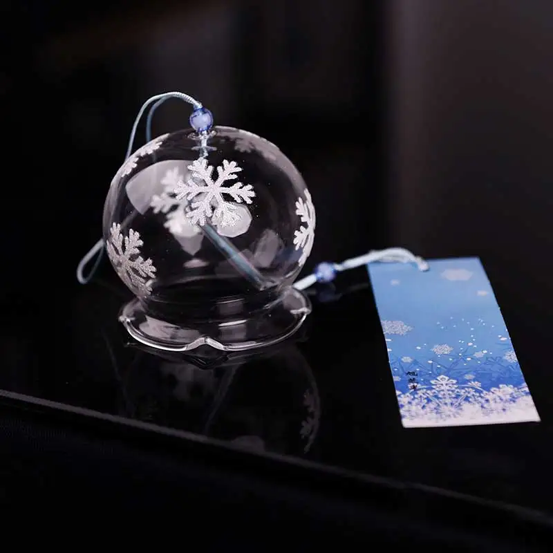 snowflake Творческий японский ручной работы стеклянная живопись и колокольчики ветра двери Декор Подвеска с ярлыком колокольчики ветра Подарки для ребенка - Цвет: snowflake
