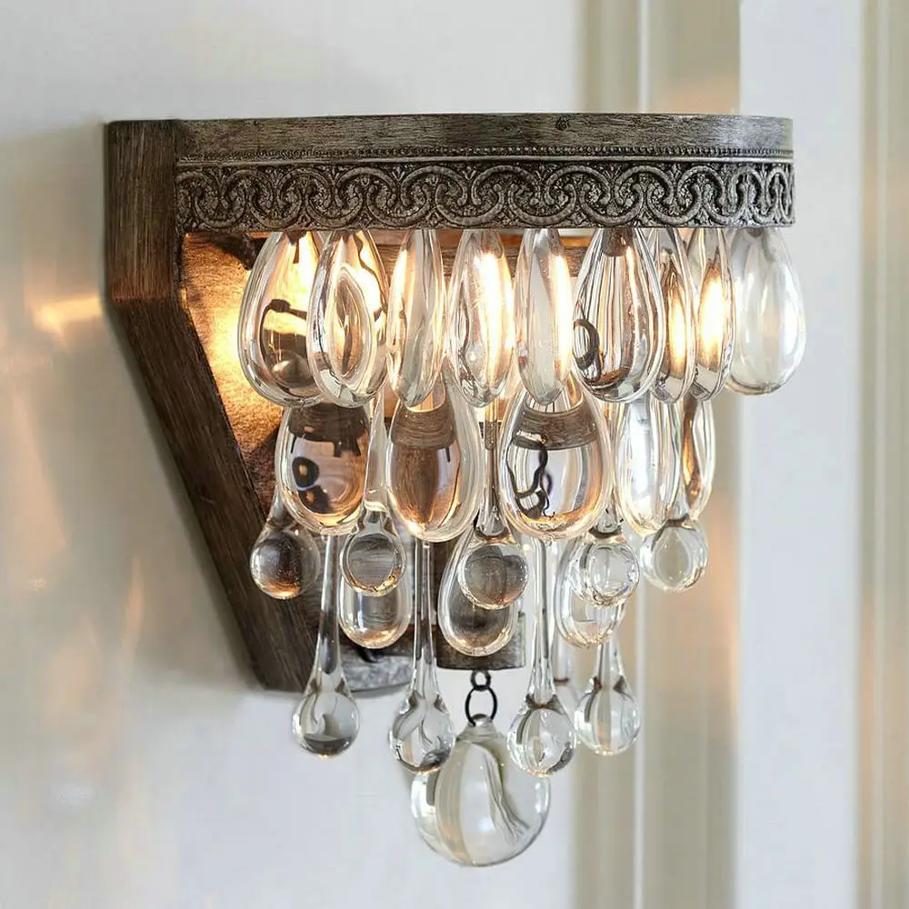 

Vintage Crystal Wall Lamp indoor Sconce Led Mirror Bed Wall Lights Christmas Decorations for Home Bedroom Bathroom