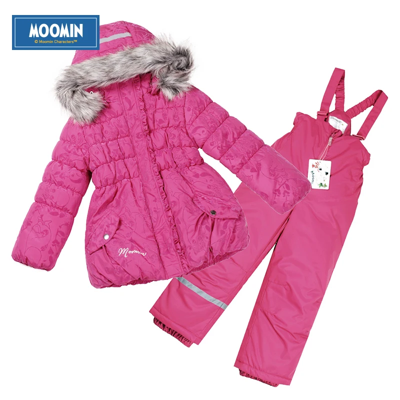 Moomin/2016 зимний комбинезон для девочек розовый Теплый костюм верхняя одежда с