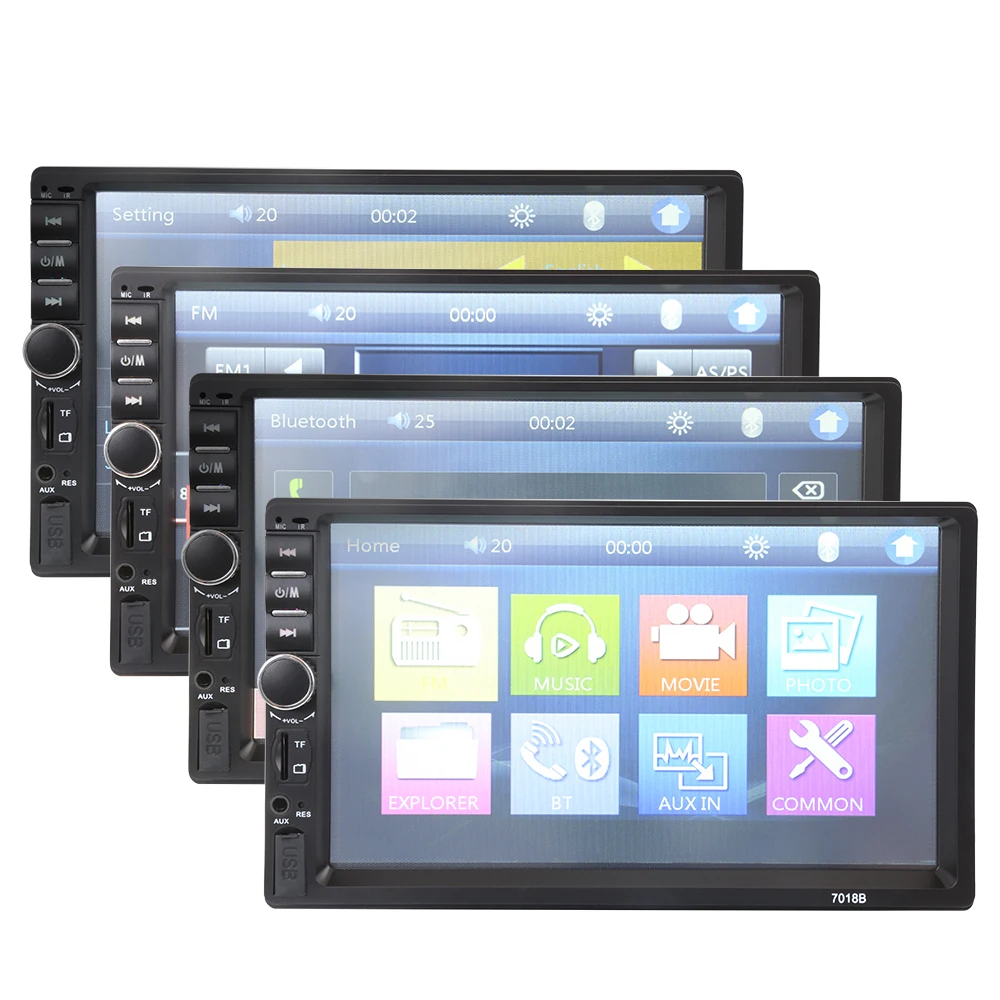 2 Din MP5 Player for Auto 7'' Touch Screen 2din Car Radio Bluetooth Music Video Player Car Audio with USB Support Rear Camera