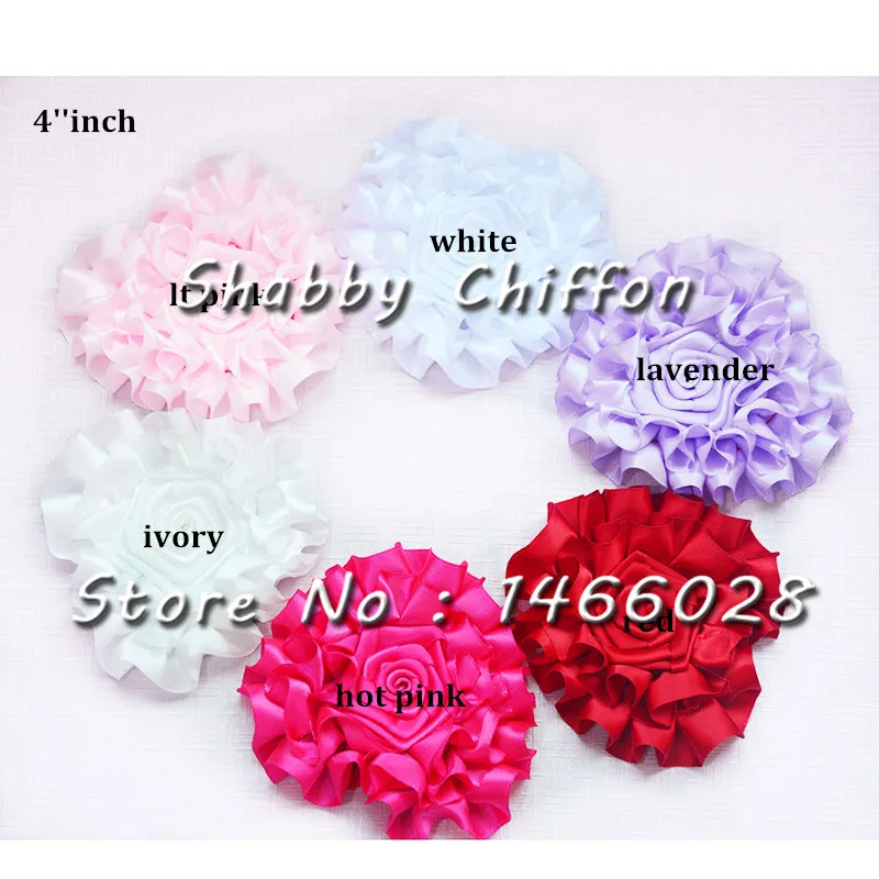 

50 pcs/lot , 4 '' grosgrain satin heart , shabby satin heart with valentine's day 6 colors