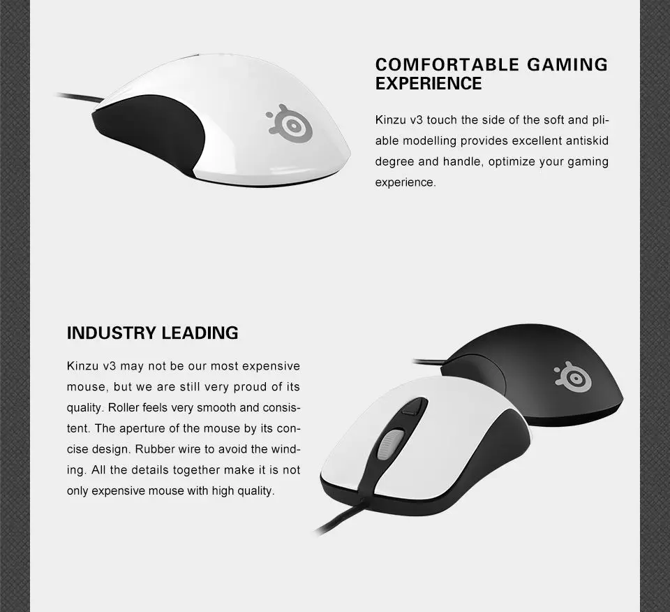 Оригинальная оптическая игровая мышь Steelseries Kinzu V3 2000 dpi USB Проводная мышь Steelseries