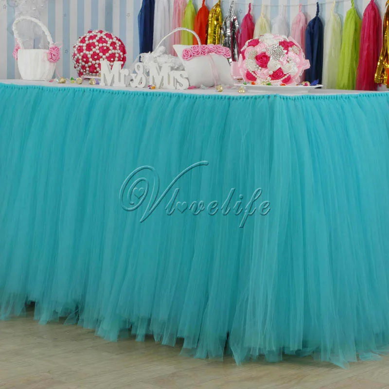 10 шт. Бирюзовая фатиновая юбка пачка для стола вечерние юбки из тюля свадьбы дня