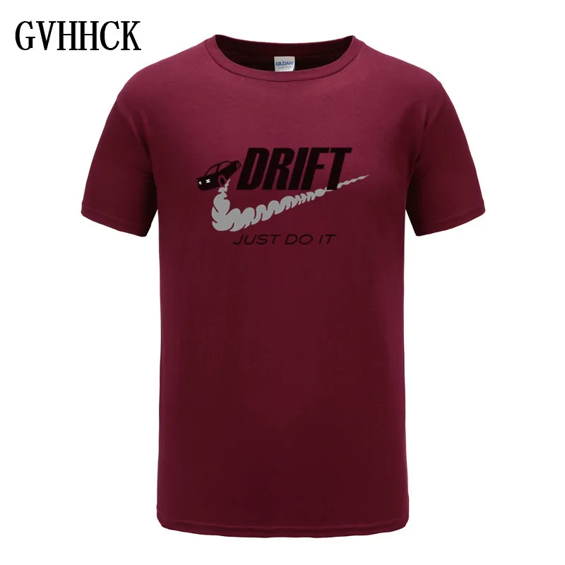 Повседневное Футболка Мужчины автомобиль drift just do it печати топы смешно с коротким