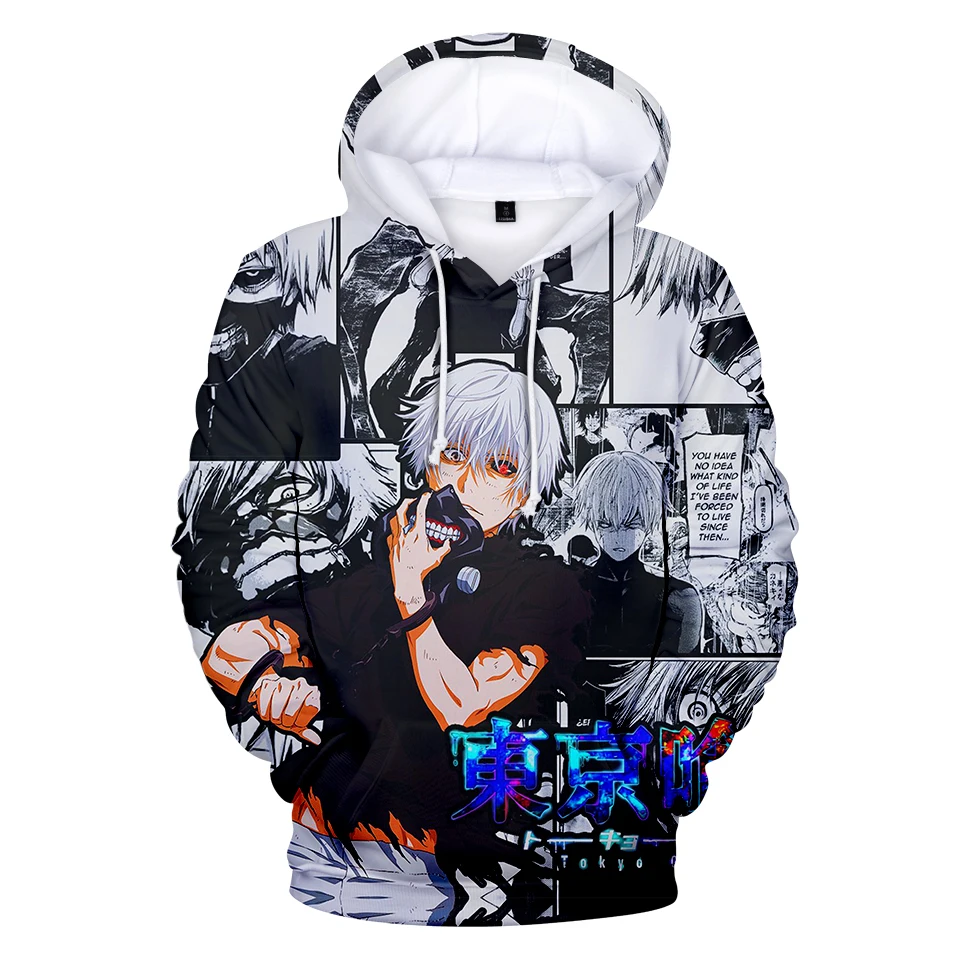 Толстовки с длинным рукавом tokyo ghoul повседневные толстовки 3D принтом новый стиль