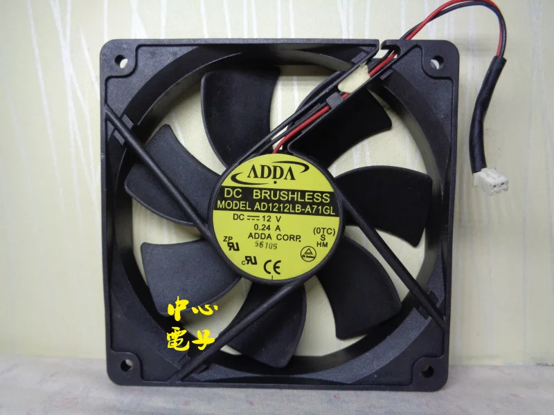 

2 шт. для ADDA AD1212LB-A71GL (12 см); 120*120*25 мм DC 12V 0.24A 2pin охлаждения шариковый подшипник охлаждающий вентилятор