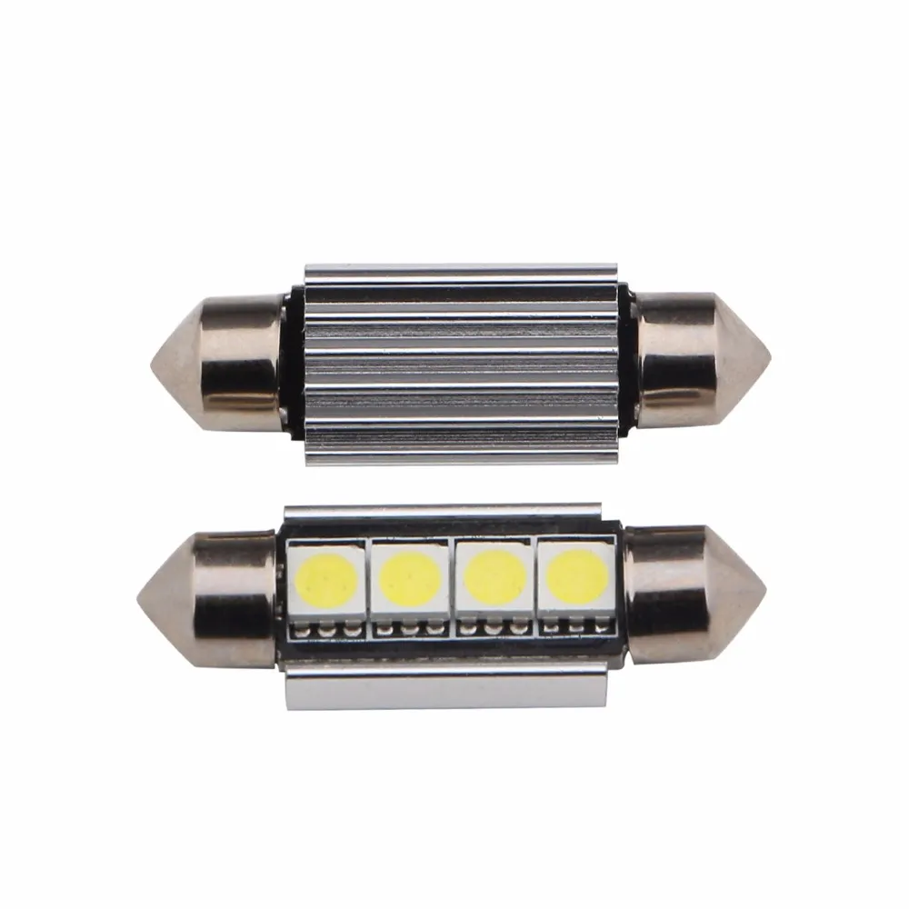 6 шт. CANBUS 39 мм C5W c10w 4 SMD 5050 светодиодный белого и синего цвета ошибок автомобиля номерной знак света лампы купол с фестонами светодиодные лампы источник 39 мм 12 V 6x
