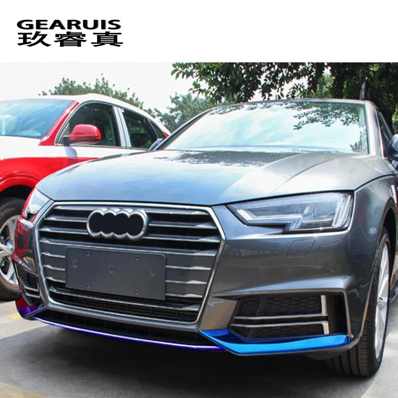 Автомобиль Стайлинг для Audi A4 B9- передний бампер губы нижней части бампера кадров автомобильные украшение головы охватывает наклейки авто аксессуары