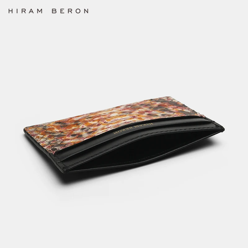 Hiram Beron,, роскошный модный кошелек для кредитных карт из кожи питона, чехол для карт, подарочная коробка