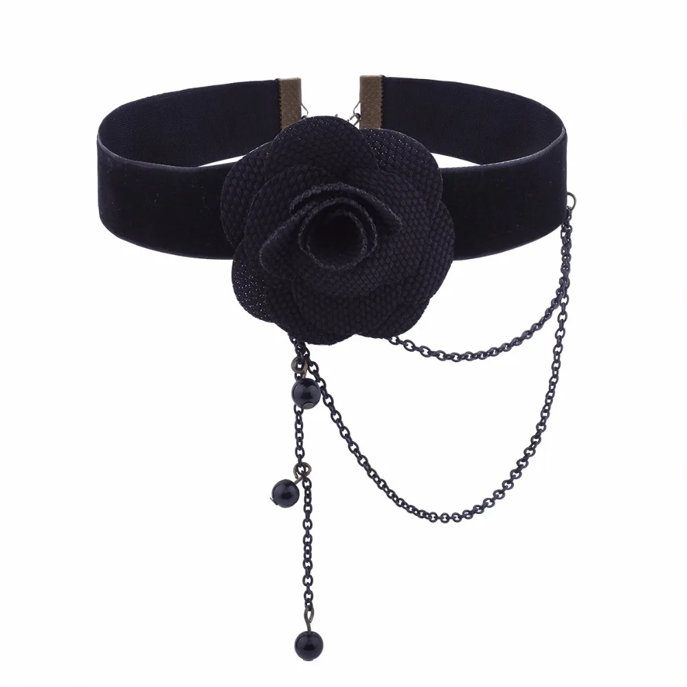 Богемные украшения ожерелья-Чокеры с красными цветами Женская Подарочная Мода