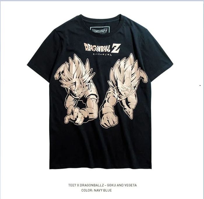 TEE7 человек Топ короткий рукав Футболка для Dragon Ball Z Аниме костюм хлопок печатных мужской Повседневное модные Размеры M-3XL футболка ткань