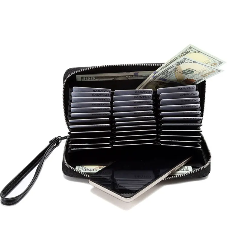 Кожаный RFID блокирующий кредитный держатель для карт мужской Противоугонный