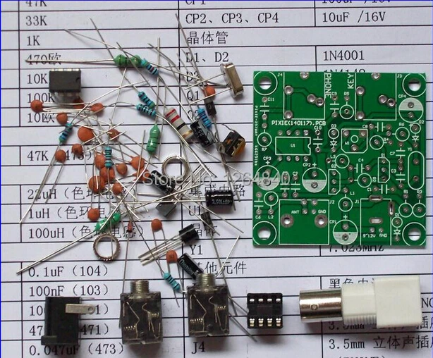 Радиолюбителей 40 м CW коротковолновый приемник передатчик 7.023 7.026 мГц QRP Пикси