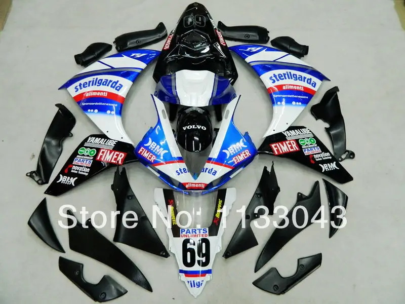 

Injection parts blue white black fairing kits for YAMAHA YZF R1 09 10 11 YZF-R1 ABS YZF1000 YZF R1 2009 2010 2011 fairings #1