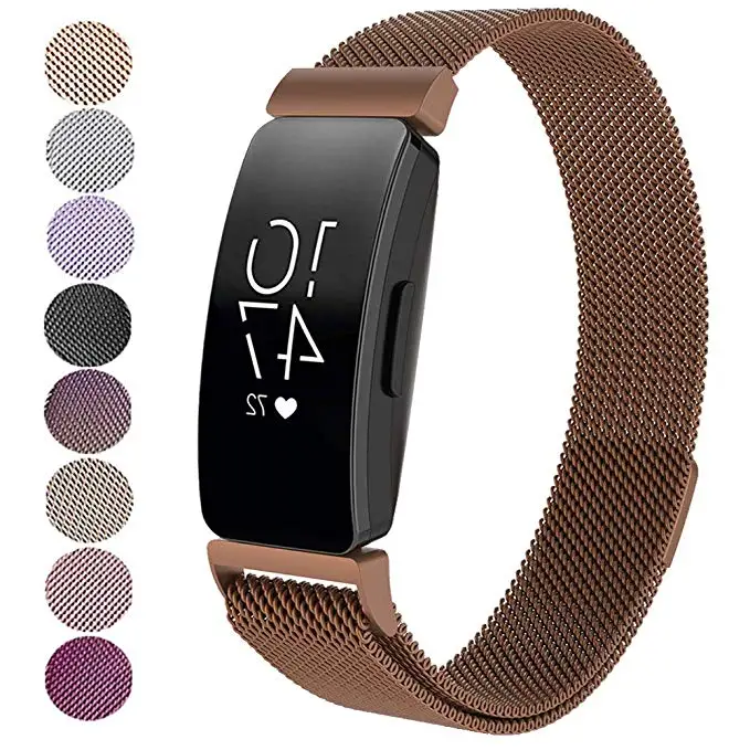 Brown Нержавеющая сталь магнитный браслет ремешок для Fitbit Inspire браслеты с деталями Milanese полосы для Inspire часы аксессуары - Цвет: Brown