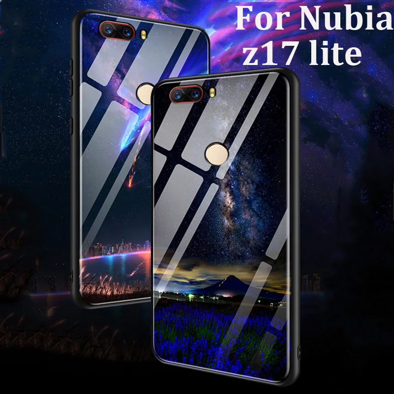 Чехол для Nubia z17 lite чехол из закаленного стекла + задняя крышка с мягкими краями