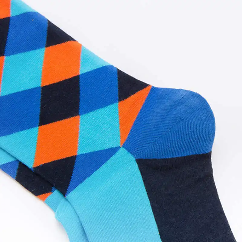 Мужские хлопковые носки calcetines hombre в трубке носки цветные носки в клетку с бриллиантами мужские модные носки скейтборд