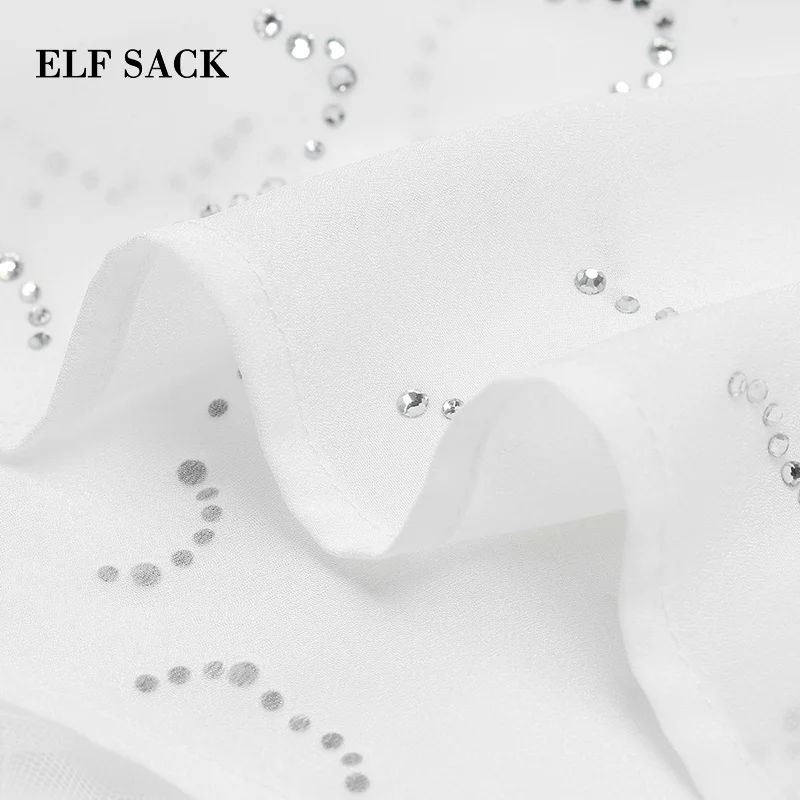 Женская сетчатая юбка ELFSACK однотонная до середины икры с натуральной